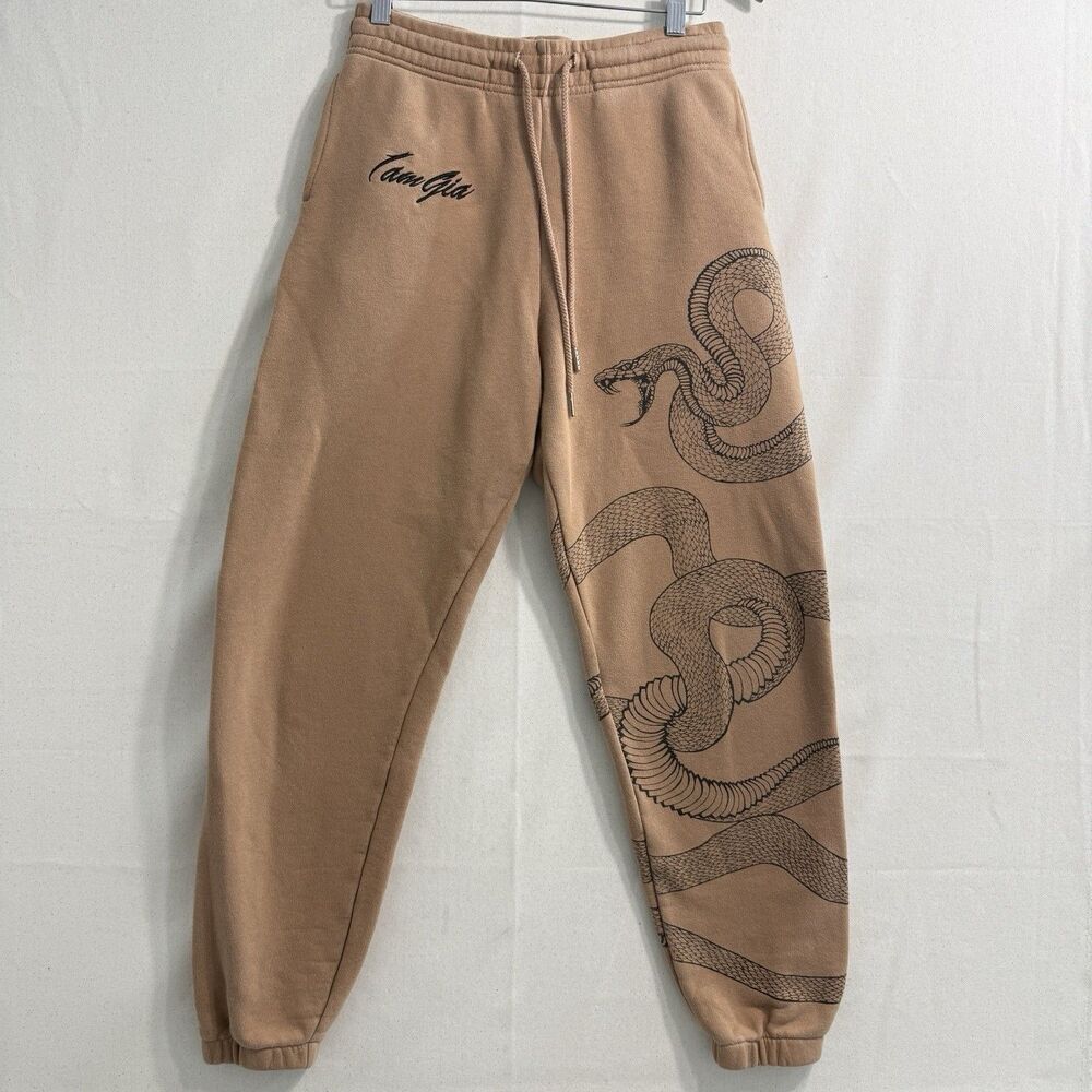 I Am Gia Astrea Sweatpants Snake Size Small Tan/ Black Women